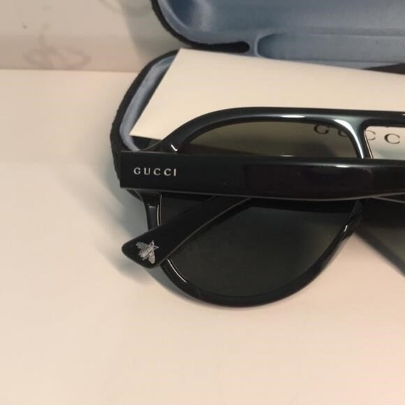 New Authentic Black Aviator Sunglasses GG0159SN 001 - Picture 11 of 11